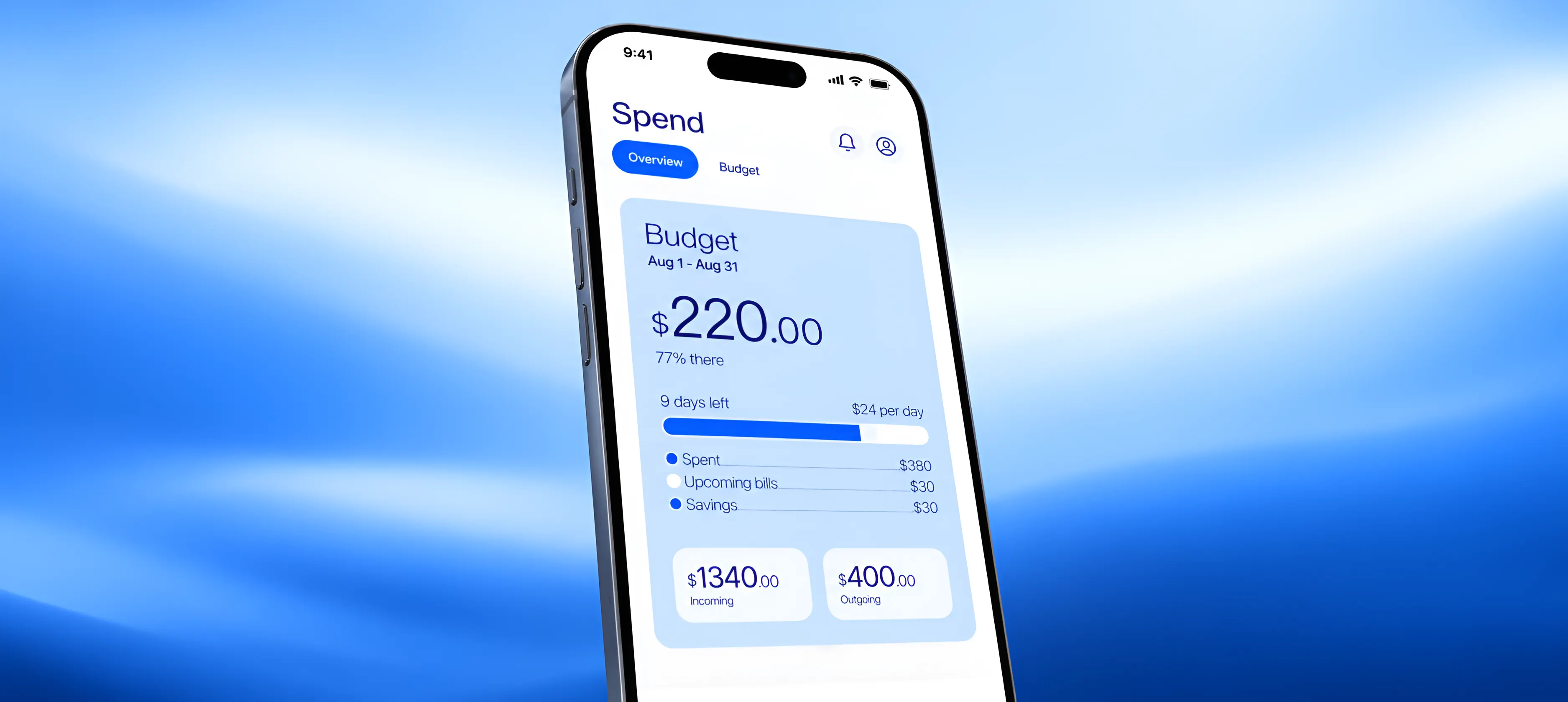 Finu app budget overview